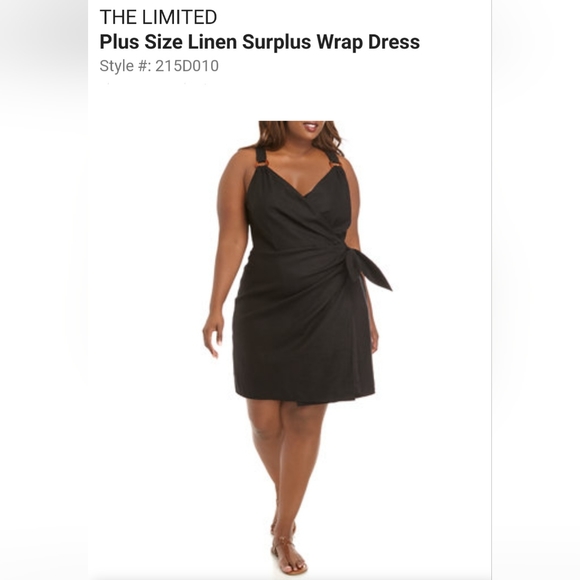 🔥NWT The Limited 22W Linen Sleeveless Wrap Dress - Picture 5 of 17